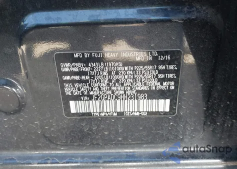 2017 Subaru Crosstrek 2.0I Premium from USA, damaged, VIN JF2GPADC9HH231983